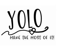 YOLO Make The Most of It You Only Live Once NOK615 - Calcomanía de vinilo para coches, camiones, furgonetas, paredes, laptop, negro, 7.5 x 4.5 pulgadas