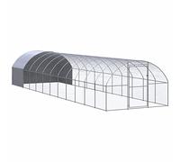 Yolola Gallinero para exteriores, XXL, 3 x 12 x 2 m, para exteriores, acero galvanizado, gallinero, gallinero, jaula de pájaros, jaula de gallina, jaula de conejo, establo para animales pequeños, recinto para pollo, gallina, pato, ganso