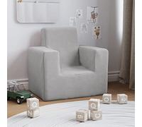 Yolola Sillón Infantil Mini Sofá para Niños Mayores de 12 Meses Felpa Suave 52 x 39 x 50 cm Gris Claro