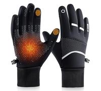 YOLONCE Guantes de Ciclismo de Dedos Enteros,Guantes térmicos Adulto,Guantes de Pantalla Táctil a Prueba de Viento al Aire Libre,Antideslizantes,Transpirables,para Deportes al Aire Libre,M