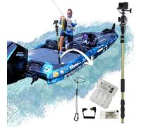 YOLOtek Propiedad de veteranos - PS53 SuperBundle - Soporte para barco GoPro y potencia constante - Accesorios para cámara Go Pro Bass Boat - para todas las cámaras de acción - Poste de alimentación