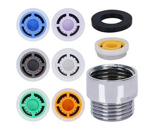YOLOUP Juego de 9 limitadores de flujo de ducha, 4 L, 5 L, 6 L, 7 L, 8 L, 10 L, 12 L, ahorro de agua, adecuado para cabezal de ducha, limitador de reducción de corriente con diámetro de rosca 1/2 para