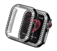 Yolovie Funda Carcasa Compatible para Apple Watch 40mm 44mm Series 6 SE 5 4, Cubierta de la Cara Bling Crystal Diamonds Shiny Rhinestone para Bumper, Negro