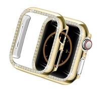 Yolovie Funda Carcasa Compatible para Apple Watch 40mm 44mm Series 6 SE 5 4, Cubierta de la Cara Bling Crystal Diamonds Shiny Rhinestone para Bumper, Oro