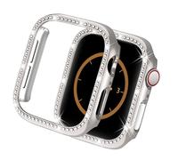Yolovie Funda compatible con Apple Watch de 44 mm, SE SE2 Series 6/5/4 con diamantes de imitación de cristal para mujer, marco protector de policarbonato duro para iWatch, 44 mm, luz de estrellas