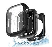 Yolovie Funda protectora de pantalla impermeable compatible con Apple Watch SE2 SE Series 6 5 4 de 1.575 pulgadas, accesorios para iWatch, película de vidrio templado para iWatch, cubierta facial y