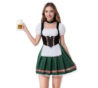 yolsun Disfraz de Oktoberfest para mujer, disfraz de tirolesa bávara para Halloween, festival de cerveza alemana, disfraz para adultos, Verde militar, Medium