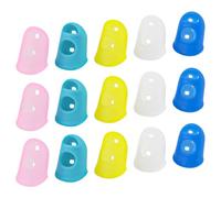 YOLUFER 15 protectores de dedos de guitarra para niños, protectores de dedos de silicona para ukelele guitarra eléctrica (color mezclado), normal