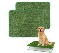 yolzhxe 2 Piezas Inodoro para Perros, 58×46 CM Césped Artificial para Perros, Fácil de Limpiar Cesped Perro Pipi Se Puede Utilizar como Ayuda para el Entrenamiento para IR al Baño de los Cachorros
