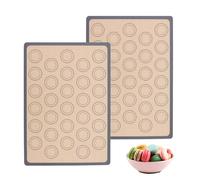 yolzhxe 2 Piezas Tapete Horno Silicona, Alfombrilla para Pastelería Macarons, Antiadherente Protector Horno, Tapete para Hornear para Macarons, Fondant, Para Pan, Pizza, 42 x 29.5 cm