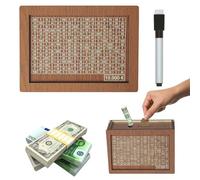 yolzhxe Hucha de Madera, Hucha con Contador, Reutilizables Caja de Ahorros en Efectivo con Objetivo Ahorro y Números, Money Box para Ayudar a Los Niños a Desarrollar el Hábito de Ahorr, 10000€