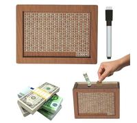 yolzhxe Hucha de Madera, Hucha con Contador, Reutilizables Caja de Ahorros en Efectivo con Objetivo Ahorro y Números, Money Box para Ayudar a Los Niños a Desarrollar el Hábito de Ahorr, 5000€