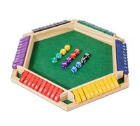 yolzhxe Juego de Dados Shut The Box, Juego de Mesa de Madera 6 Jugadores, Clásico Juego de Dados con 8 Dados, Juguetes de Matematicas para Niños, para Familia, Fiesta, Bar