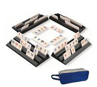 yolzhxe Juego De Mini Rummy Clásico con 104 Tarjetas y 4 Tarjeteros, Conveniente Juegos de Mesa Rummy para 2-4 Personas, es la Opción Ideal para Fiestas Familiares (Grandes)