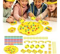 yolzhxe Juguete Magnético de Abeja, Interactivo Juego De Mesa Recoge Cuentas De Abejas,Magnetic Bee String Game para Niños Adultos, Juego Magnetico Educativos para Familias y Grupos