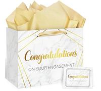Yomaiha Felicitaciones por tu bolsa de regalo de compromiso y combina bien con la planificación de una bolsa de vino de boda (bolsa de regalo de compromiso)