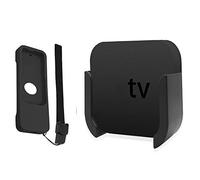 YoMaris Soporte para TV para Apple TV 4ta y 4K 5ta Generación, Montaje en Pared con Funda para Control Remoto (Negro)