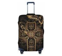 yomeeaaaa Cross Odin'S Raven - Funda elástica para equipaje de viaje, funda protectora de viaje para cajuela, se aplica a la funda de 48 a 81 cm, tamaño grande, Black, M(22-24in)