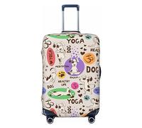 yomeeaaaa Dog Doing - Funda protectora para equipaje de viaje, lavable, con ruedas, para equipaje, con cremallera y hebilla, 21 pulgadas, Perro haciendo yoga, M(22-24in)