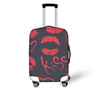 yomeeaaaa Funda de equipaje de poliéster con diseño de piel de vaca rosa de 18 a 21 pulgadas, protector de viaje de alta elasticidad, funda suave para accesorios de viaje al aire libre, rojo (Red