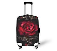 yomeeaaaa Funda de equipaje de poliéster con diseño de piel de vaca rosa de 18 a 21 pulgadas, protector de viaje de alta elasticidad, funda suave para accesorios de viaje al aire libre, rosa roja,