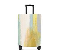 yomeeaaaa Funda de equipaje de viaje con pintura al óleo abstracta, color amarillo y verde, antiarañazos, elásticas, protectoras, fundas de equipaje de mano lavables de 22 a 25 pulgadas,
