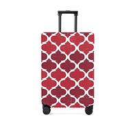 yomeeaaaa Funda de equipaje de viaje geométrica a cuadros, fundas elásticas antiarañazos, color rojo marroquí, fundas de equipaje de mano, lavables de 19 a 21 pulgadas, Moroccojim3878, L(25-28in)