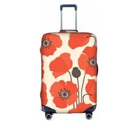 yomeeaaaa Funda de equipaje de viaje lavable con flores de amapola roja brillante para uso diario S-XL, Black, L(25-28in)