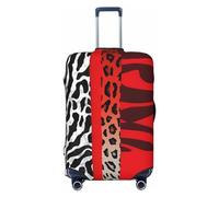 yomeeaaaa Funda elástica para equipaje de viaje, con estampado de leopardo rojo y cebra, protector de equipaje, antiarañazos, para adultos, lavable, decorativo (18-32 pulgadas), Black, XL(29-32in)