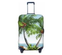 yomeeaaaa Funda elástica para equipaje de viaje, cubierta de palmera tropical, protector de equipaje, antiarañazos, para adultos, lavable, decorativo, Black, L(25-28in)