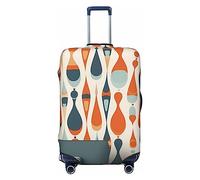 yomeeaaaa Funda elástica para equipaje de viaje de mediados de siglo, moderna, retro, con forma de caída, protector de equipaje, antiarañazos, para adultos, lavable, decorativo, Black, S(18-21in)
