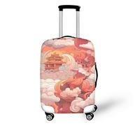 yomeeaaaa Funda para equipaje de viaje con diseño de nubes chinas, de 45,7 a 81,3 cm, lavable, elástica, color rosa coral, Patrón de nube china, L(25-28in)
