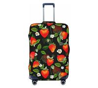 yomeeaaaa Funda protectora de equipaje de viaje con diseño de fresas rojas, lavable, con ruedas, para equipaje, con cremallera y hebilla, 24 pulgadas, Fresas rojas, L(25-28in)
