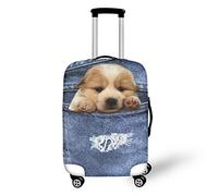 yomeeaaaa Funda protectora de equipaje de viaje con estampado 3D de flores, 22-25 pulgadas, Little Golden Retriever, L(25-28in)