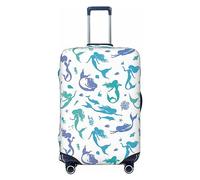 yomeeaaaa Funda protectora de equipaje de viaje de sirena, lavable, con ruedas, para equipaje, con cremallera y hebilla, 28 pulgadas, Mermaids Ocean, XL(29-32in)