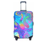 yomeeaaaa Magic Mushrooms - Funda elástica para equipaje de viaje, con diseño de setas mágicas, se aplica a fundas de 19 a 32 pulgadas, Black, L(25-28in)