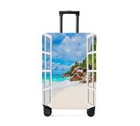yomeeaaaa tropcial - Funda para equipaje de viaje de playa, con diseño de ventana, antiarañazos, elástica, para protección, fundas de equipaje lavables de 19 a 21 pulgadas, Seas and Oceans3jim3148,