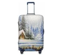 yomeeaaaa Wolf Howling at Red Moon - Funda protectora de equipaje de viaje, lavable, con ruedas, para equipaje, con cremallera y hebilla, 21 pulgadas, Paisaje invernal, L(25-28in)