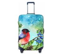 yomeeaaaa Wolf Howling at Red Moon - Funda protectora de equipaje de viaje, lavable, con ruedas, para equipaje, con cremallera y hebilla, 21 pulgadas, Pájaro azul nieve de invierno, XL(29-32in)