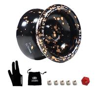 Yomega Dash Yoyo Pro Aluminium Metal Unresponsive Yoyo with C Size Ball Bearing for Advanced yo yo Tricks+5 Strings+Glove+Bag