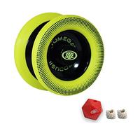 Yomega Xodus II YoYo - Incluye tecnología de rodamiento de rodillos, llantas de goma y diseño en forma de ala - Juego profesional de nivel intermedio sensible YoYos (negro amarillo)
