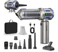 Yomile Aspirador de Mano, 27000Pa/120W, Aspiradora sin Cable Coche 4 en 1, Aspiradoras de Mano con Motor sin Escobillas de 250.000 RPM, para Coche/para Uso en la Oficina/la Cocina (L-U)