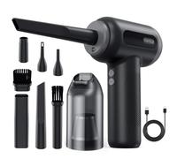 Yomile - Plumero de aire comprimido, 2 en 1 de 150000 RPM inalámbrico con mini aspiradora de coche, soplador de polvo de batería de 9000 mAh para limpiador de teclado, soplador de aire recargable AIC