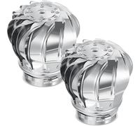 Yominerr 2 Unidades de Ventilador de Techo Sin Energía 110mm, Turbinas Eólicas, Ventilación de Ático para Casas, Fábrica, Ático, Granja, Ventilador con Tapa de Ventilación A Prueba de Fugas