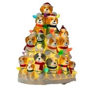 Yominerr Árbol de Navidad de Resina Hecho A Mano con para Cachorros: Ayuda Adorable para Alimentar A los Perros Que Necesitan Refugio