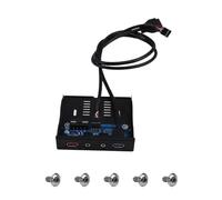 Yominerr Concentrador USB 3.0 de 2 Puertos y 19 para Panel Frontal de PC, Auriculares de 3,5 mm, Micrófonos BC1.2, Carga Rápida para Bahía de Disquete de 3,5 Pulgadas.