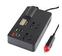 Yominerr Inversor de Coche de 12 V/24 V, 200 W de CC A CA, 220 V, con Interruptor Convertidor QC 3.0, Cargadores USB/PD/Tipo C, Dispositivo de Detección de Voltaje B