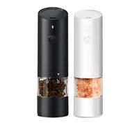 Yominerr Juego de Molinillo de Sal y Pimienta Eléctrico, Recargable por USB, Molinillo Automático de Sal y Pimienta con Grosor Ajustable