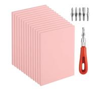 Yominerr Kit de Talla de Sello de Goma de 14 Piezas con Herramientas de Talla de Bloque de Linóleo para Grabado, Kit de Fabricación de Sellos Kit de Impresión de Bloques