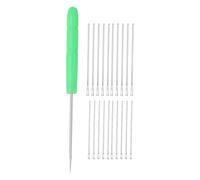 Yominerr Kit para Enraizar Cabello de Muñeca, Agujas de Tejer de 0,6 mm/0,8 mm con Punzones de Plástico, Herramienta para Pelucas de Muñeca, Color Verde.